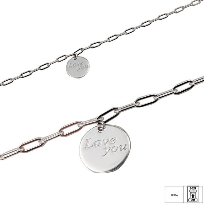 Bratara argint banut Love you