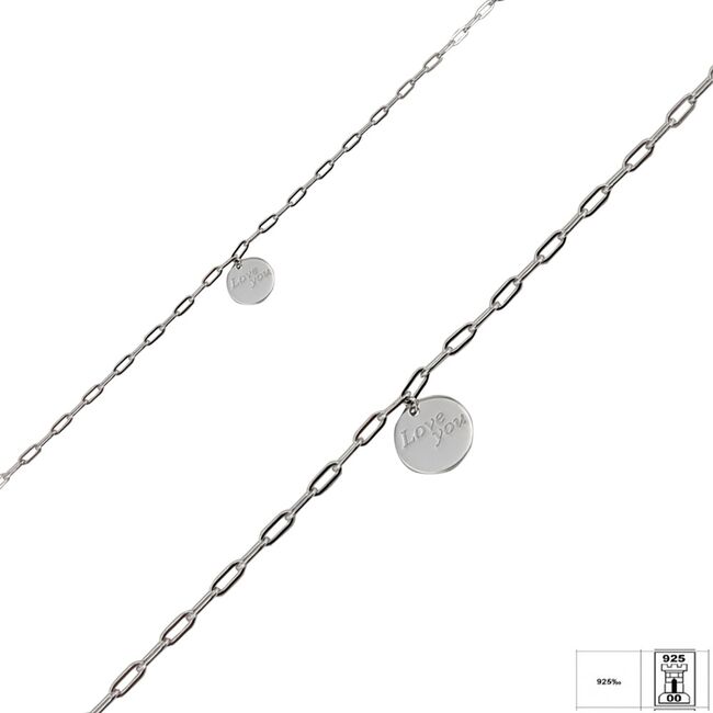 Bratara argint banut Love you