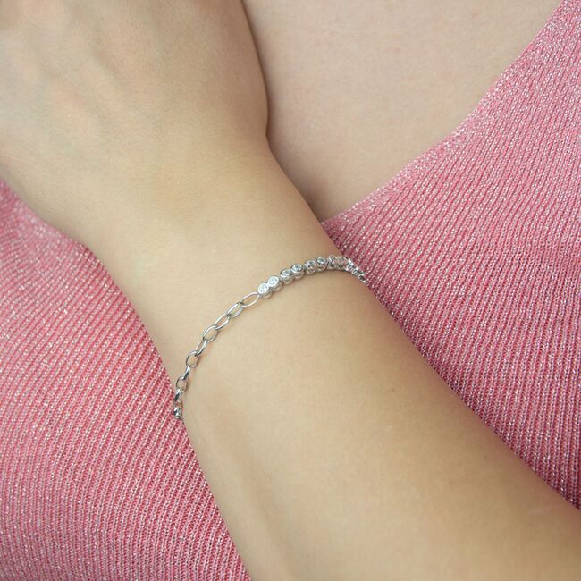 Bratara argint tennis solitaire Thia