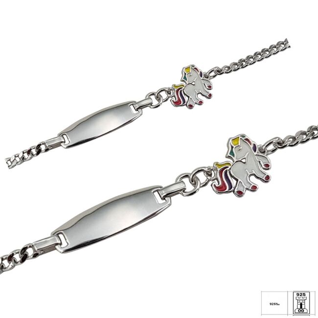 Bratara argint copii placuta cu unicorn