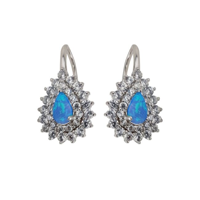 Cercei argint cu opal albastru Baina