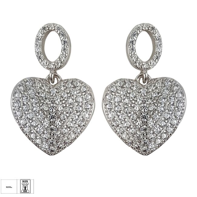 Cercei argint inimioara Dara cu surub