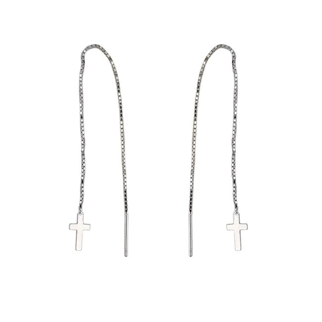 Cercei lungi argint cruce Era
