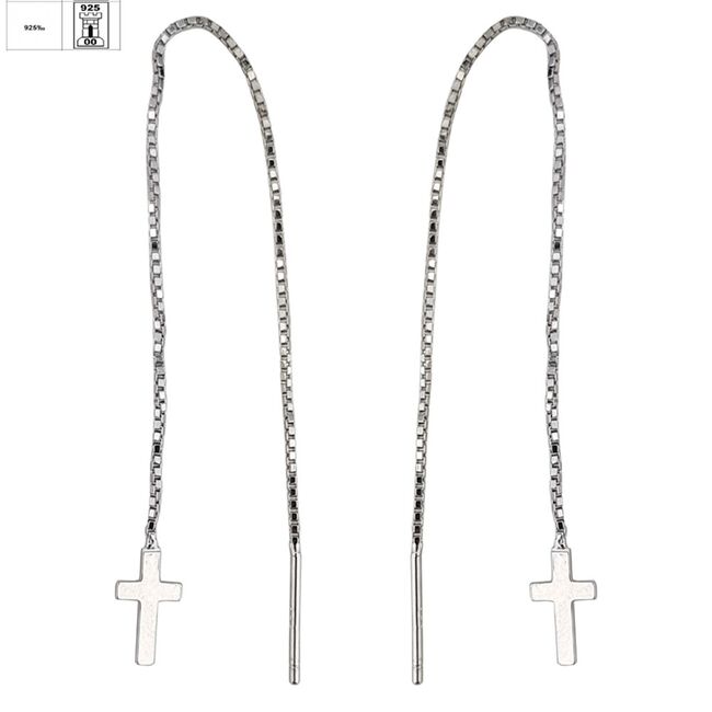 Cercei lungi argint cruce Era