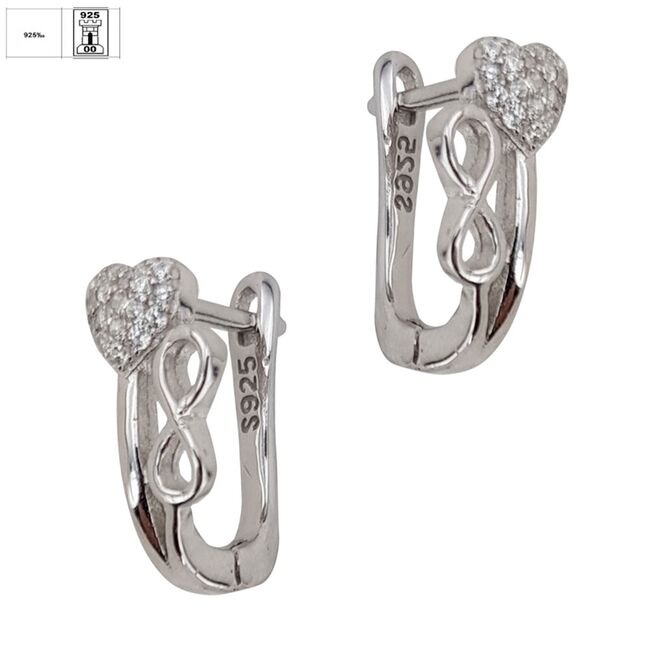 Cercei argint cu tortita Infinity love