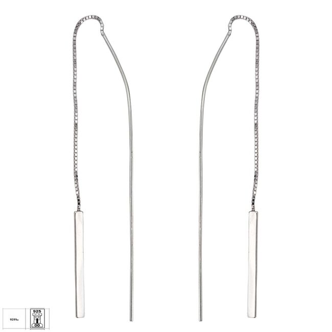 Cercei lungi argint simpli Lines