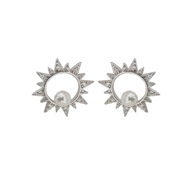 Cercei argint eleganti cu perle Sun