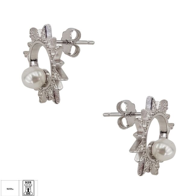 Cercei argint eleganti cu perle Sun