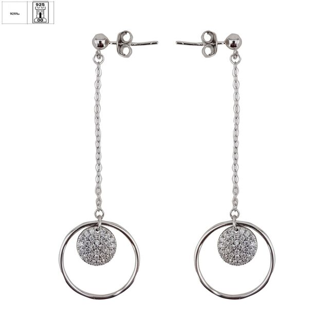 Cercei eleganti argint Thia cu zirconii