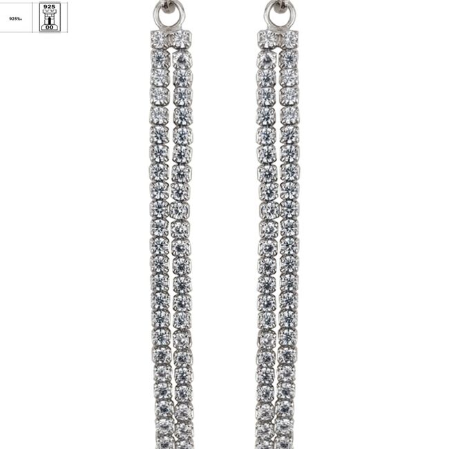 Cercei lungi argint eleganti Thia cu zirconii