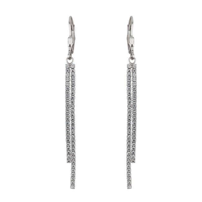 Cercei lungi argint eleganti Thia cu zirconii