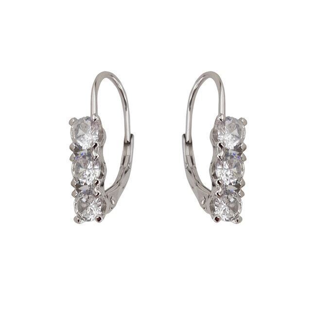 Cercei argint rotunzi Thia cu zirconii