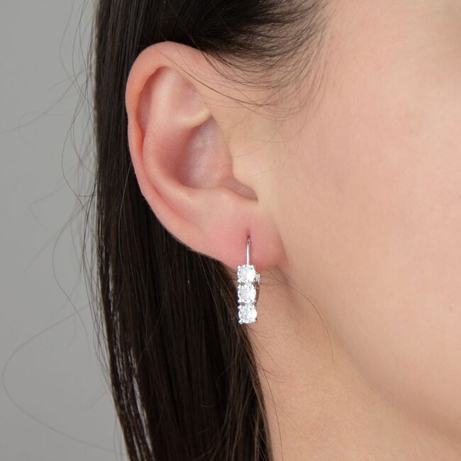 Cercei argint rotunzi Thia cu zirconii