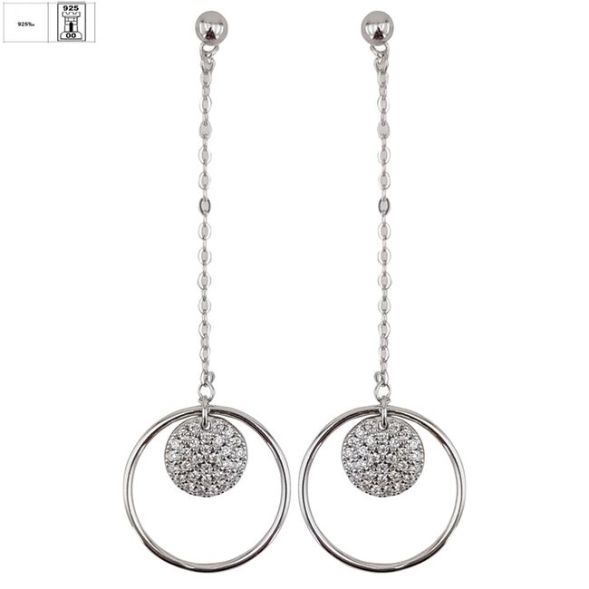 Cercei eleganti argint Thia cu zirconii