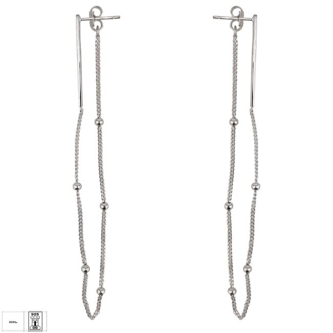 Cercei lungi argint cu surub Thia