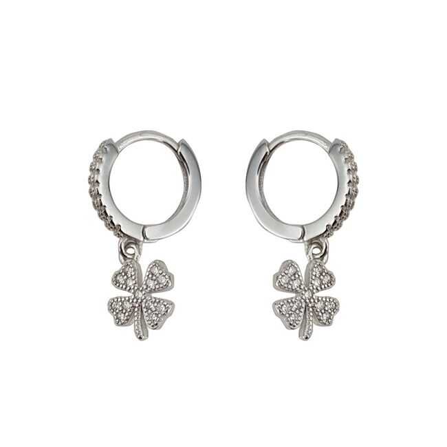 Cercei argint trifoi cu zirconiu Yonca