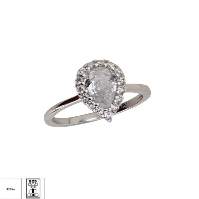 Inel argint elegant lacrima Anya marimea 57