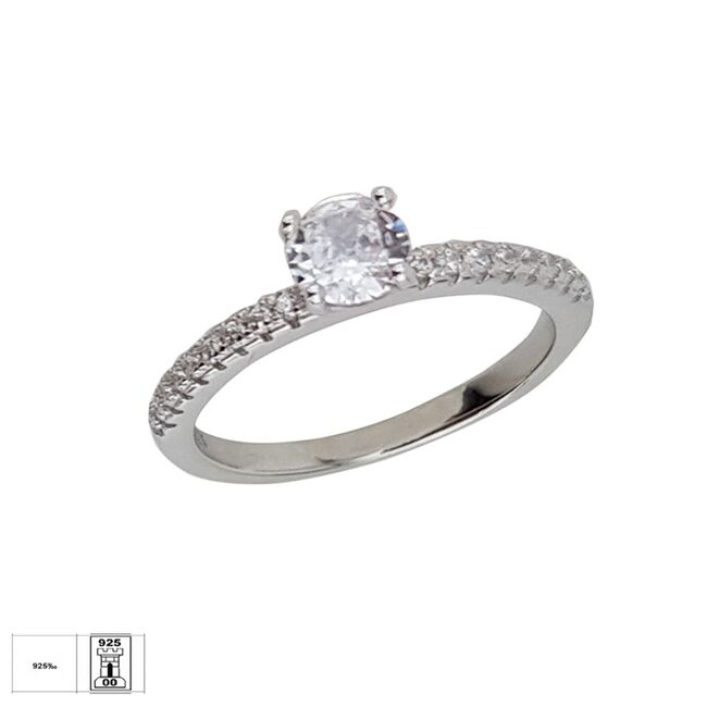 Inel argint logodna zirconii Celina marimea 51