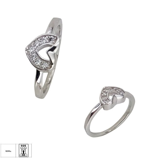 Inel argint inima zirconii Dila marimea 54