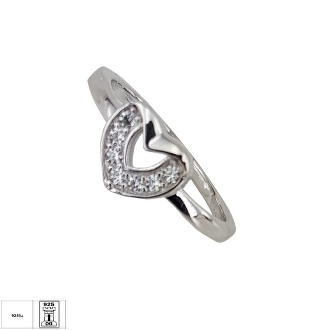 Inel argint inima zirconii Dila marimea 54