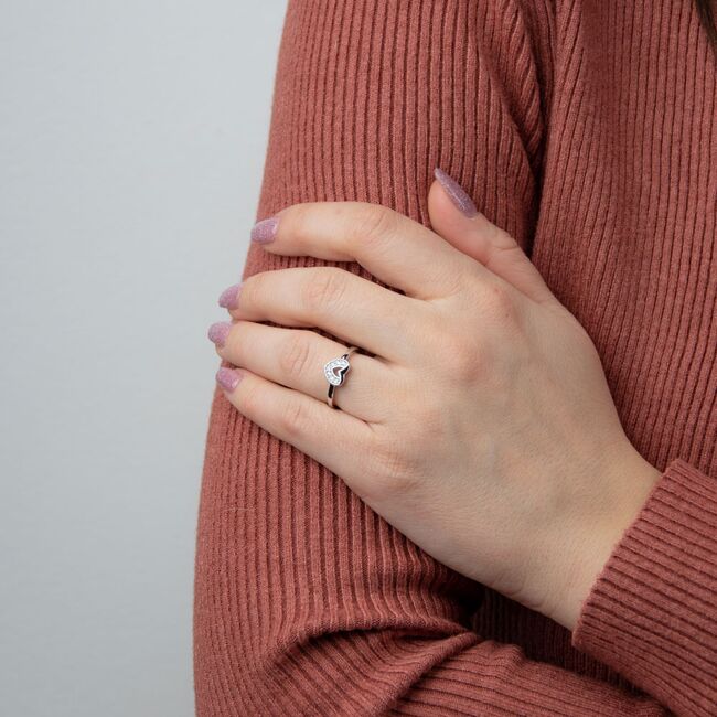 Inel argint inima zirconii Dila marimea 54