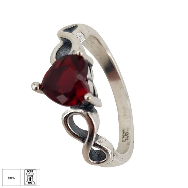 Inel argint inima rosie Infinity marimea 50