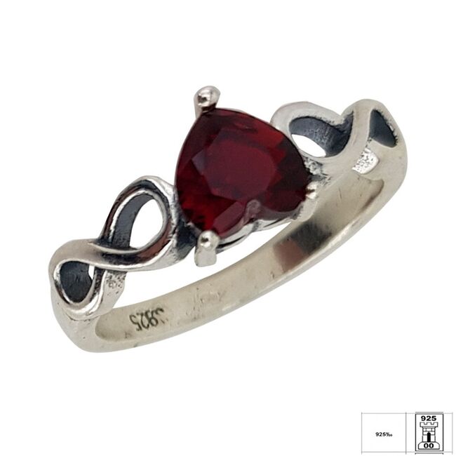 Inel argint inima rosie Infinity marimea 50