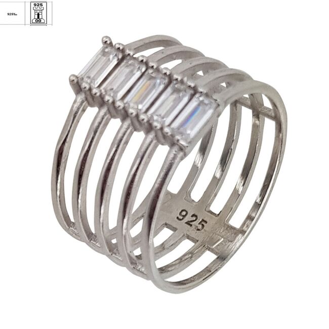 Inel argint minimalist Lines marimea 53