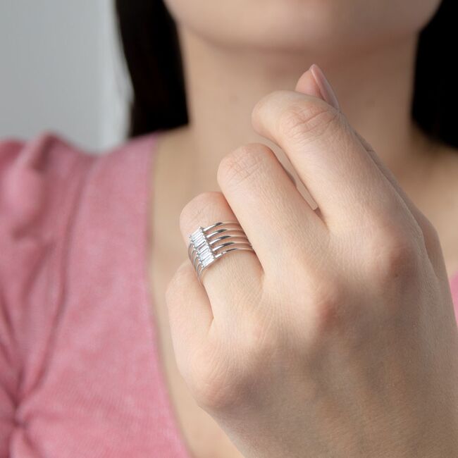 Inel argint minimalist Lines marimea 53