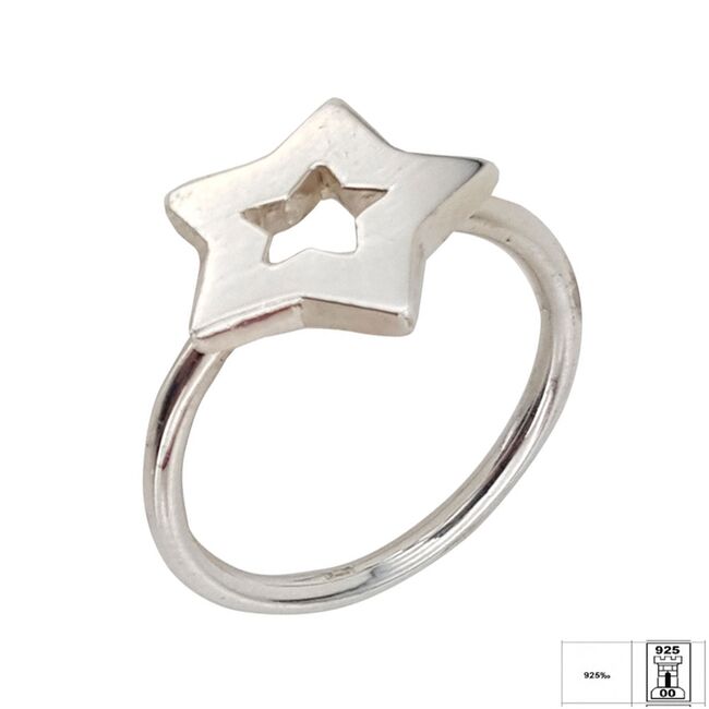 Inel argint contur stea Starry marimea 51