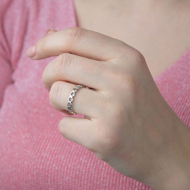 Inel argint tip verigheta infinit Tessa marimea 56