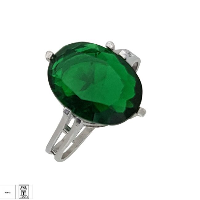 Inel argint zirconiu verde Thia marimea 55