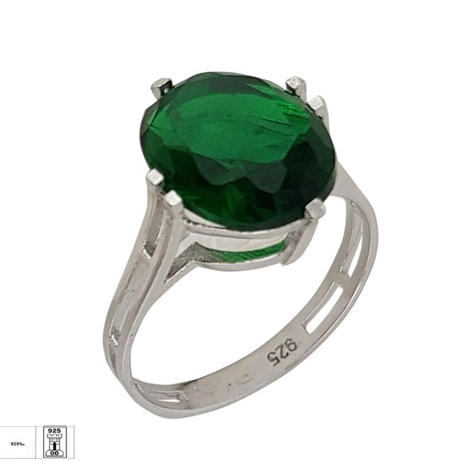 Inel argint zirconiu verde Thia marimea 55