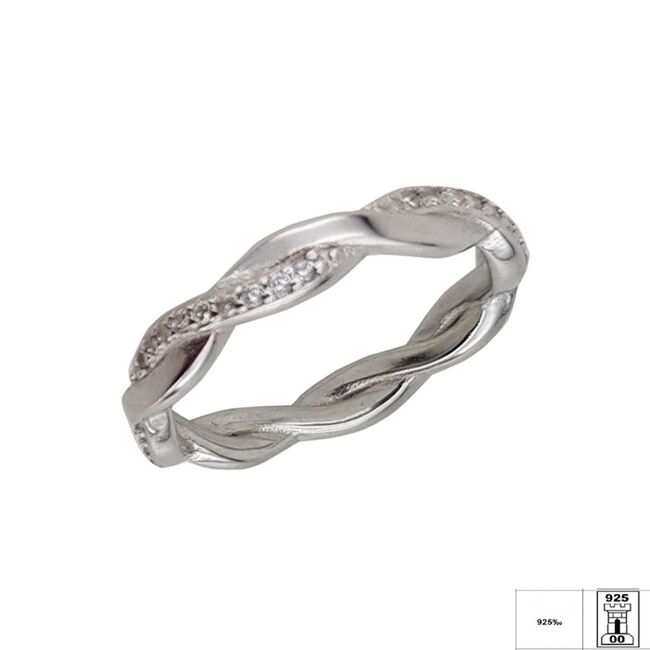 Inel argint elegant impletit Tresse marimea 50