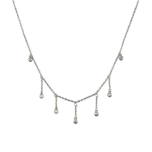 Lant argint elegant cu zirconii Eve