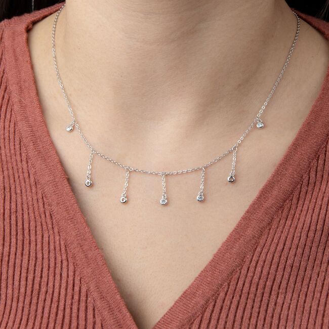 Lant argint elegant cu zirconii Eve