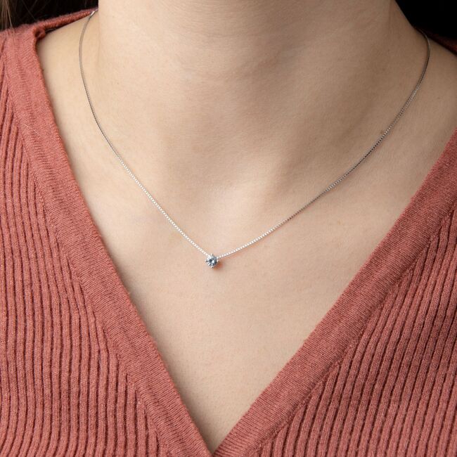 Lant argint cu pandantiv Solitaire