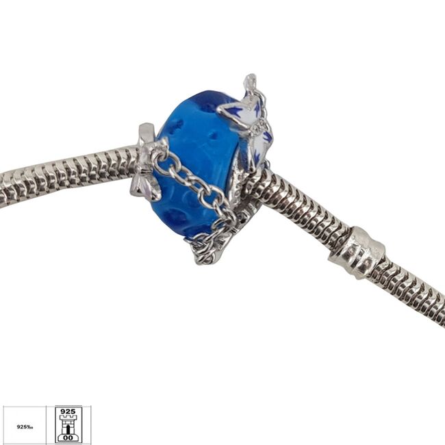 Talisman argint albastru cu fluturi