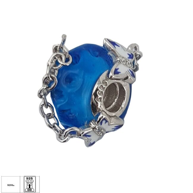 Talisman argint albastru cu fluturi