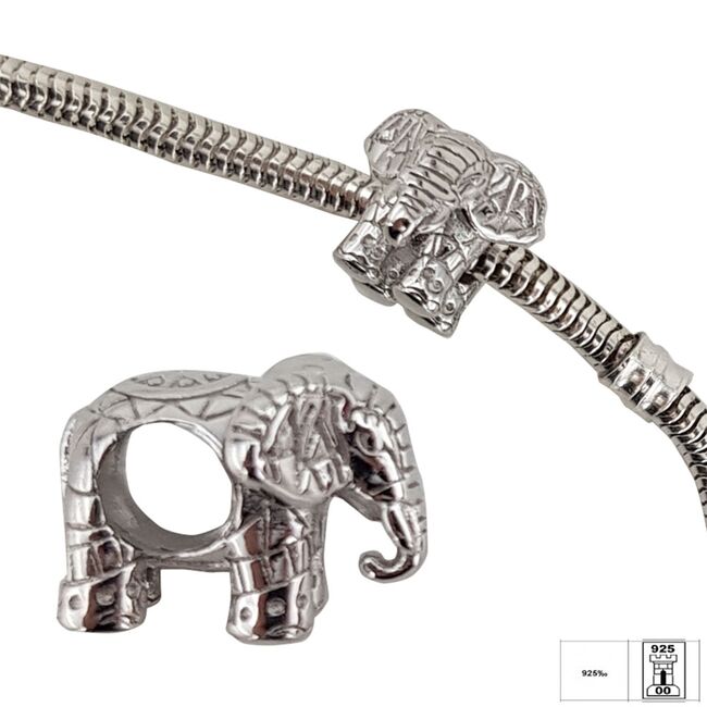 Talisman argint elefant stilizat