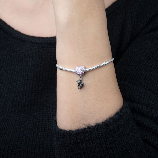 Talisman argint inima si pisicuta