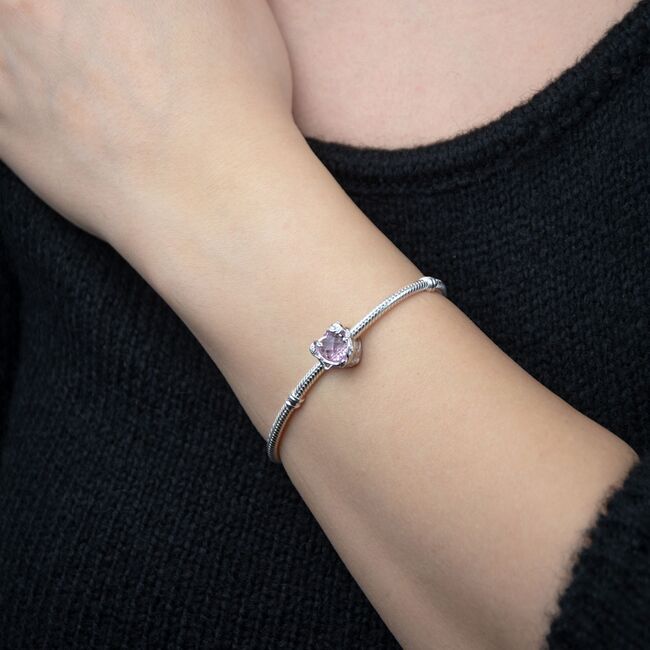 Talisman argint inima fatetata roz