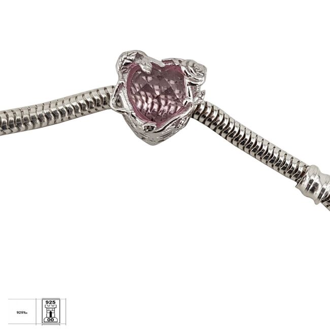 Talisman argint inima fatetata roz