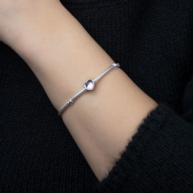 Talisman argint inimioara roz