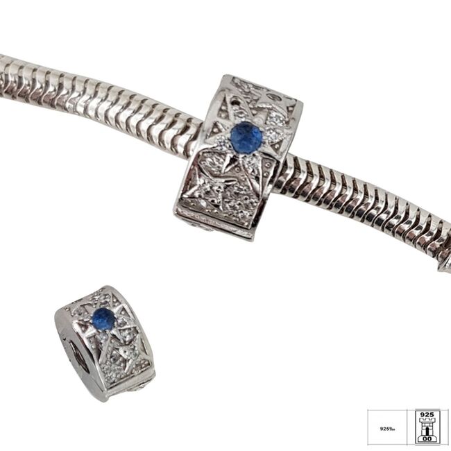 Talisman argint opritor zirconiu albastru