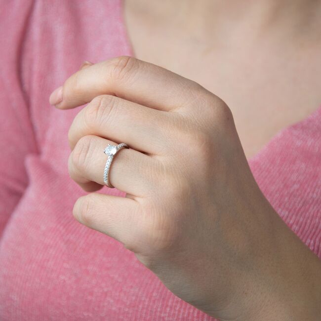 Inel argint logodna zirconii Celina marimea 52