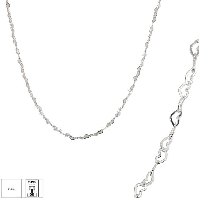 Lant argint inimioare 45 cm Lovely