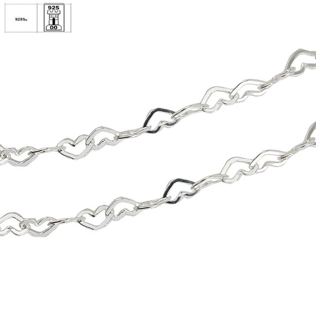 Lant argint inimioare 45 cm Lovely