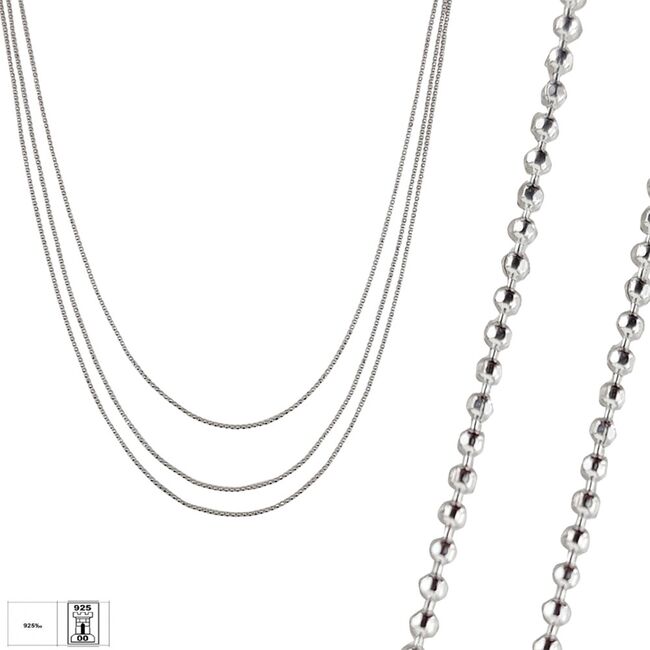 Lant argint cu trei randuri de lanturi Nuri