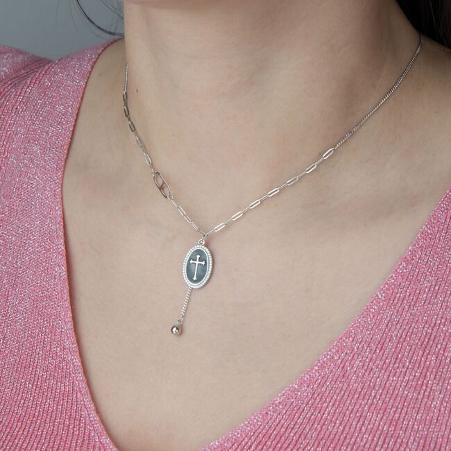 Lant argint cruciulita cu email Otto